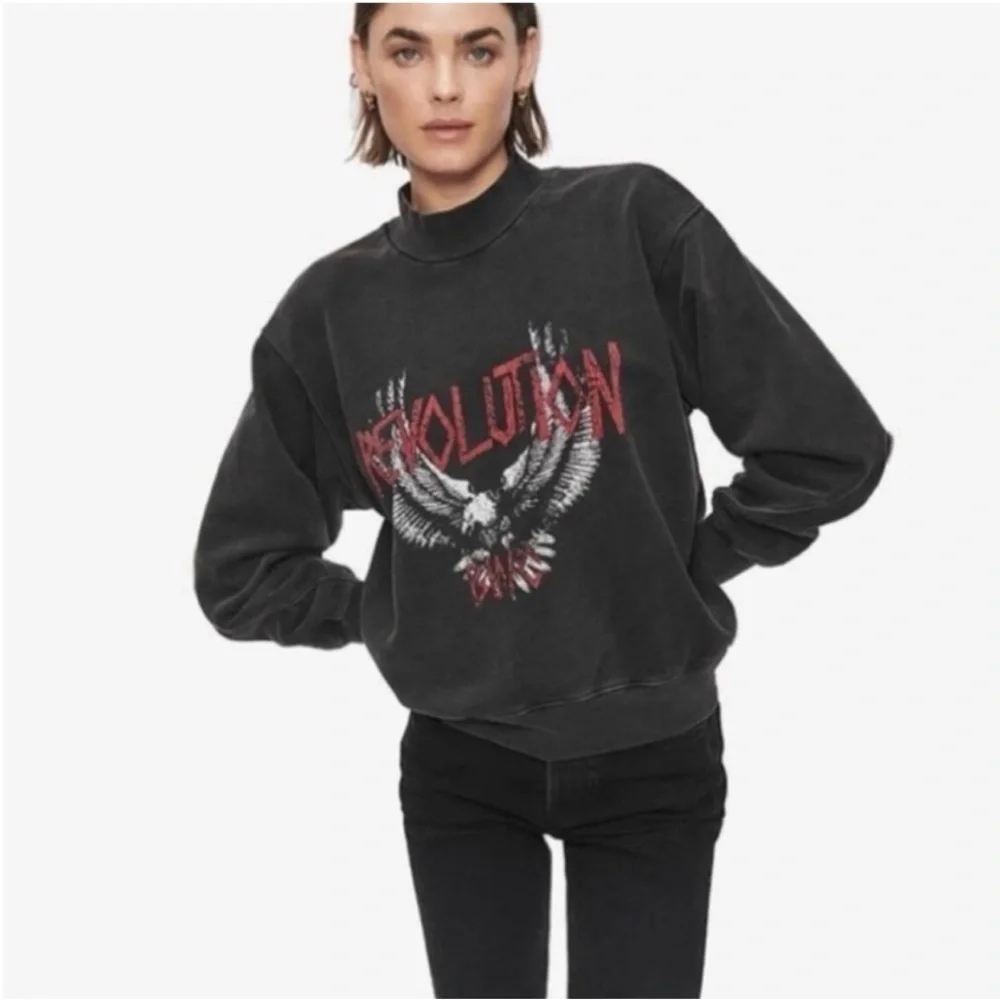 Anine Bing Revolution Washed Charcoal Sweatshirt - Picture 2 of 10